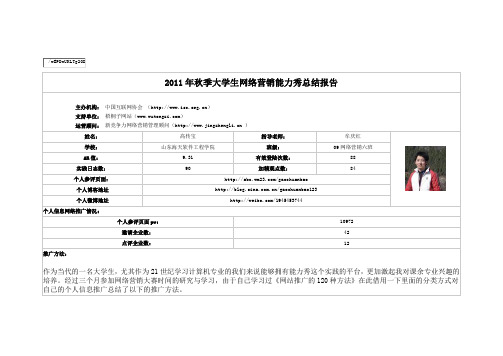 大学生网络营销能力秀总结报告