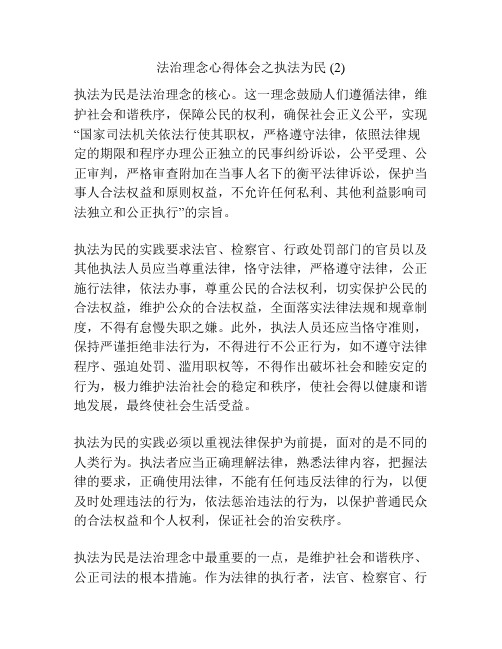 法治理念心得体会之执法为民 (2)