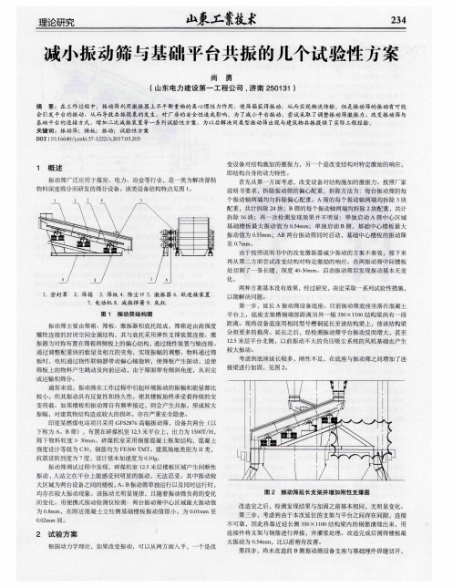 减小振动筛与基础平台共振的几个试验性方案