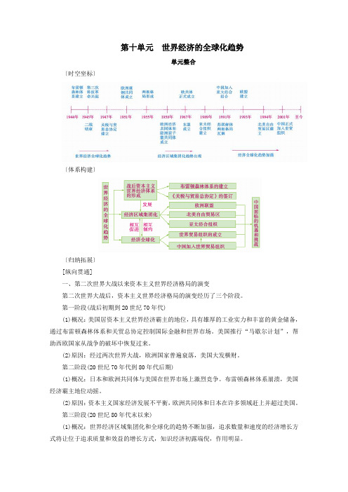 (衡中学案)2020版高考历史一轮总复习第十单元世界经济的全球化趋势单元整合学案(含解析)