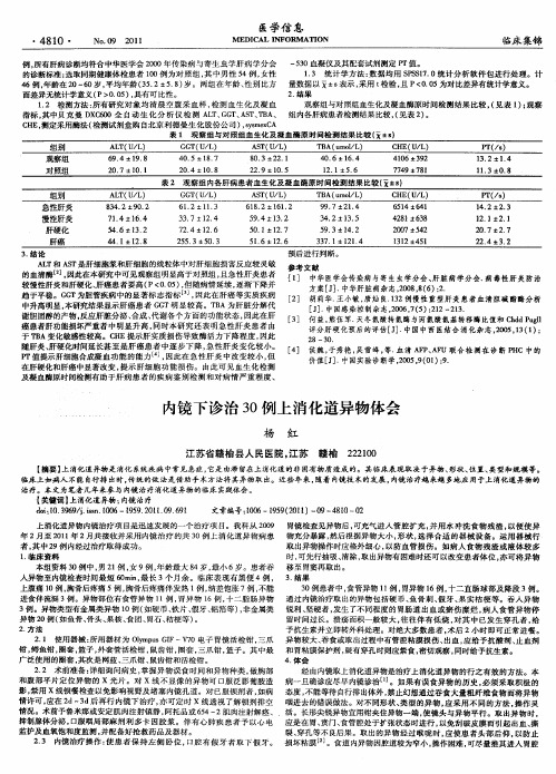 内镜下诊治30例上消化道异物体会