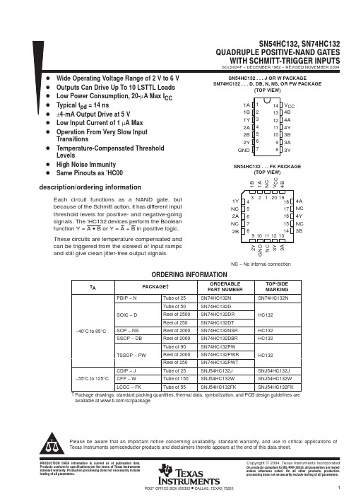 SN74HC132DBR中文资料