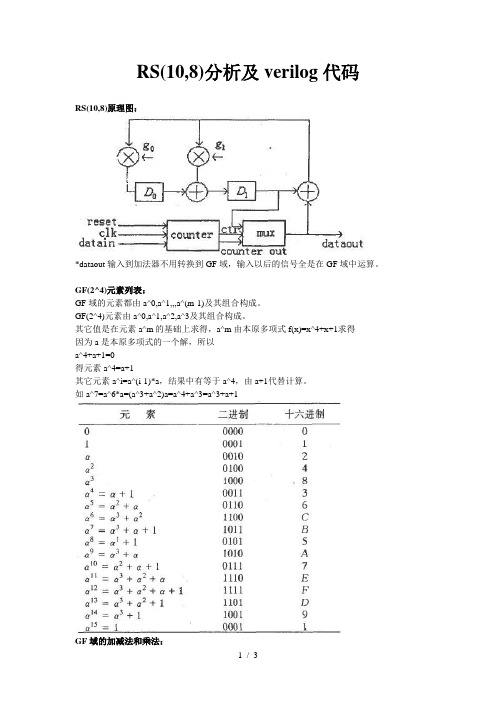 RS(10-8)分析及verilog代码