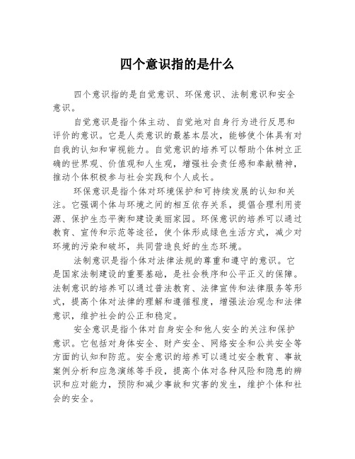 四个意识指的是什么