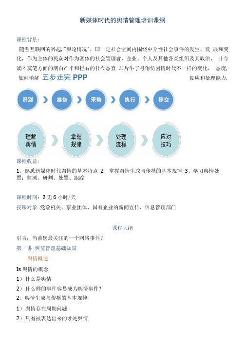 新媒体时代的舆情管理培训课纲