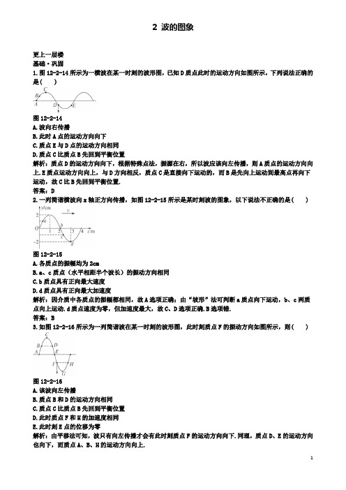 高中物理第十二章机械波波的图象达标训练新人教选修