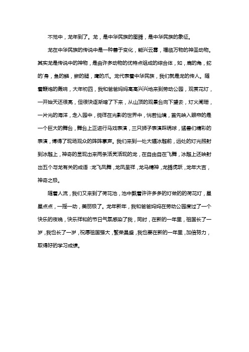 龙年传统文化作文800字