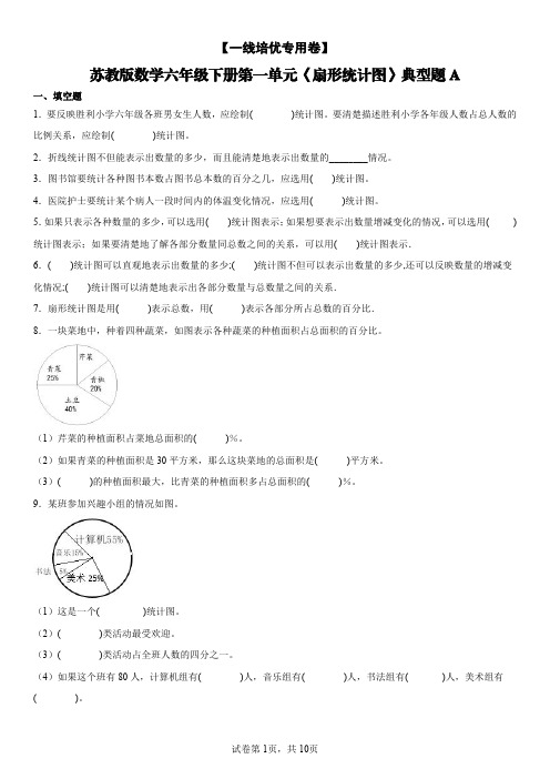 苏教版数学六年级下册第一单元《扇形统计图》典型题a【含答案】