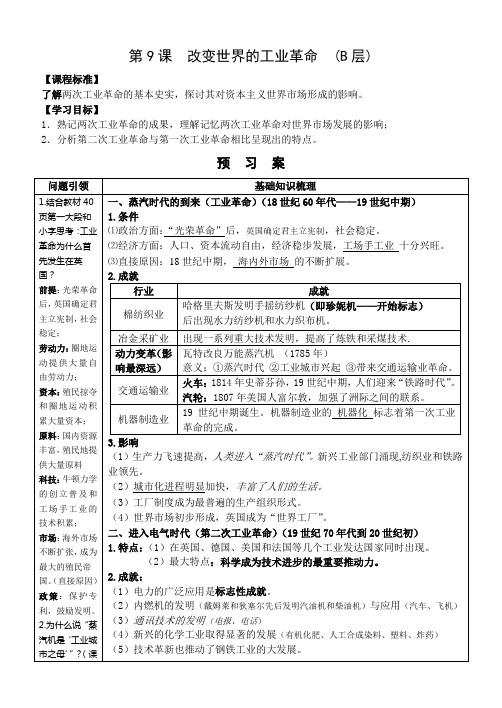 必修二第9课 改变世界的工业革命