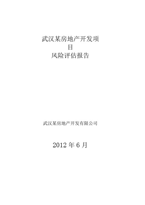 完整word版房地产开发项目风险评估报告