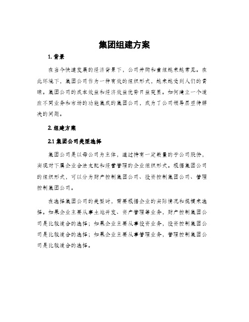 集团组建方案