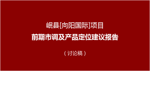 甘肃岷县岷州商业中心前期市调及产品建议报告