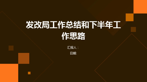 发改局工作总结和下半年工作思路