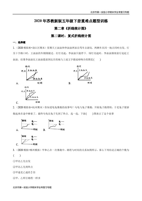 2020-2021学年苏教新版数学五年级下册期末学业考复习第二章《折线统计图》第二课时：复式折线统计图