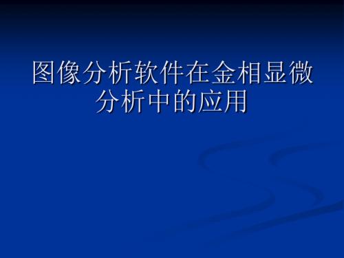 图像分析软件在金相显微分析