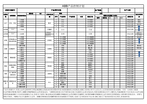 ABB产品控制计划模板(中文)