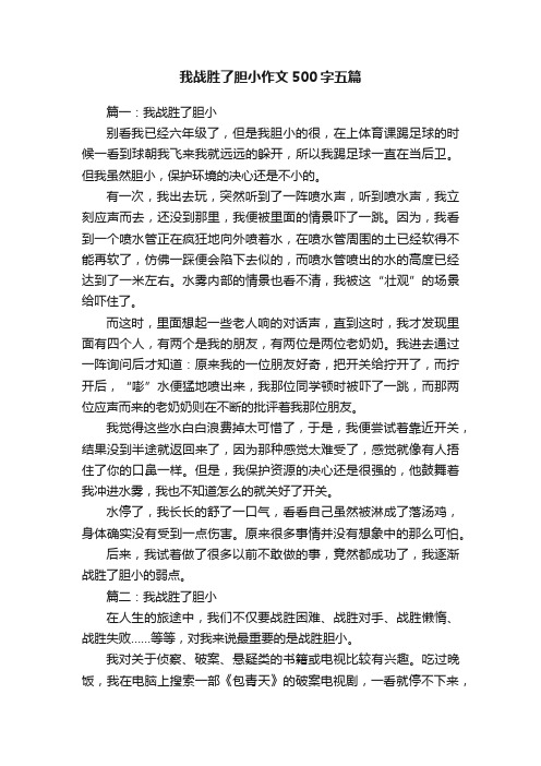 我战胜了胆小作文500字五篇