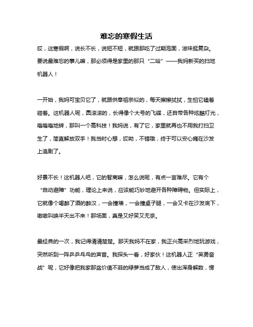 作文《难忘的寒假生活》