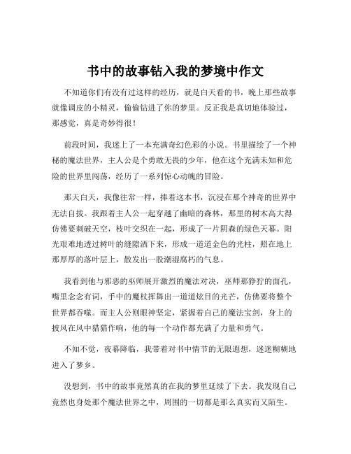 书中的故事钻入我的梦境中作文