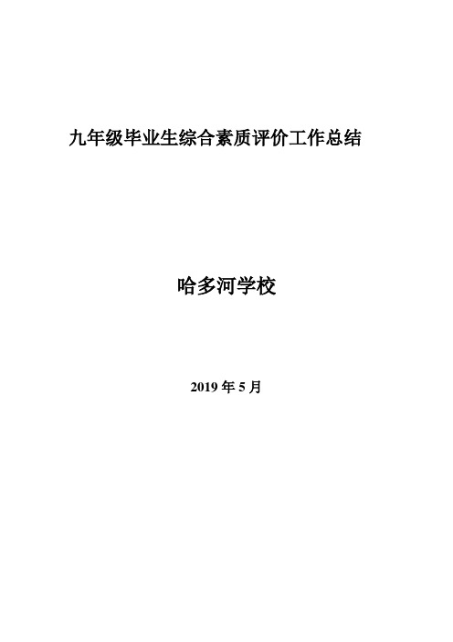 哈多河学校学生综合素质评价工作总结