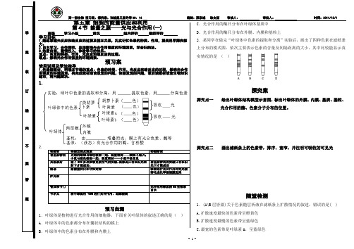 能量之源 光与光合作用学案