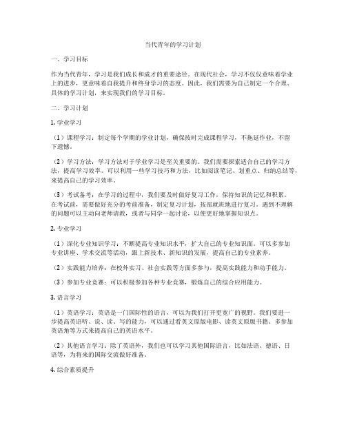 当代青年的学习计划