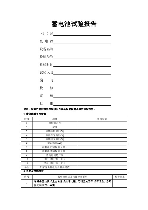 蓄电池试验报告