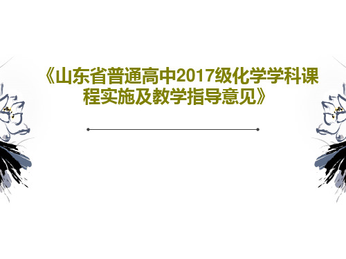 《山东省普通高中2017级化学学科课程实施及教学指导意见》62页PPT