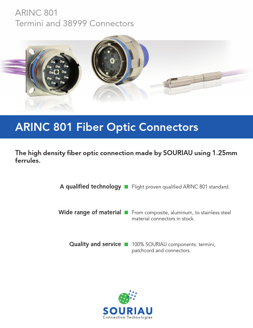 SOURIAU ARINC 801 Termini和38999连接器产品介绍说明书