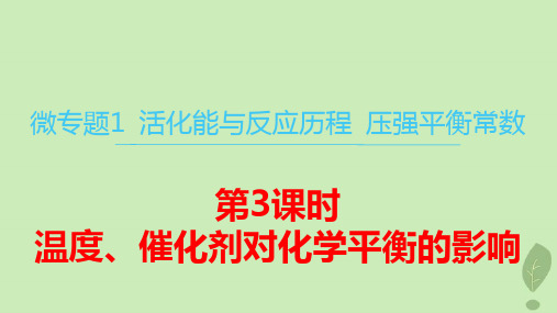 2024学年新教材高中化学第二章第3课时温度催化剂对化学平衡的影响pptx课件新人教版选择性必修1