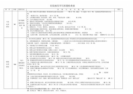 住院病历书写质量检查表.doc