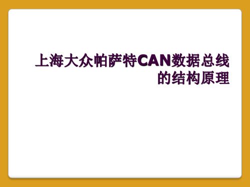 上海大众帕萨特CAN数据总线的结构原理