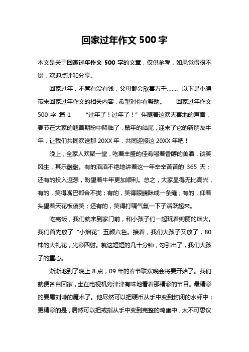 回家过年作文500字