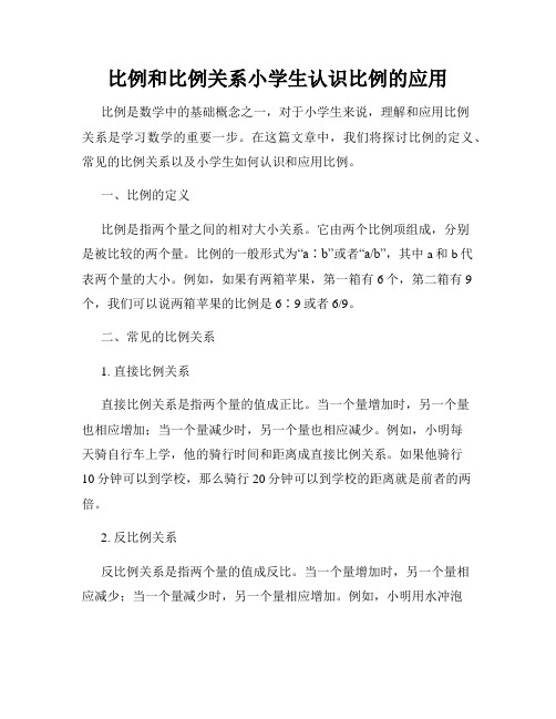 比例和比例关系小学生认识比例的应用