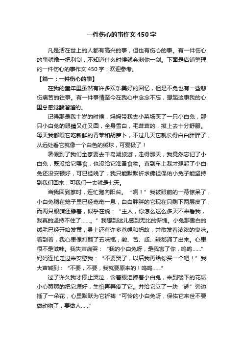 一件伤心的事作文450字