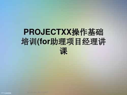 PROJECTXX操作基础培训(for助理项目经理讲课