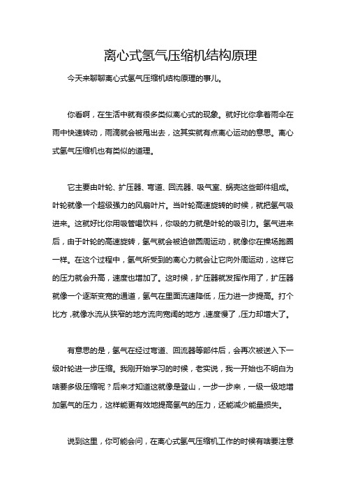 离心式氢气压缩机结构原理