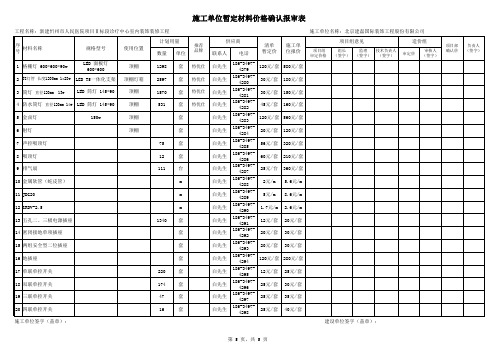 1暂定材料价格确认表A3