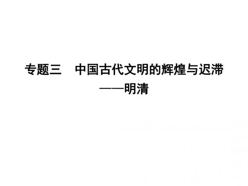 专题三 中国古代文明的辉煌与迟滞——明清