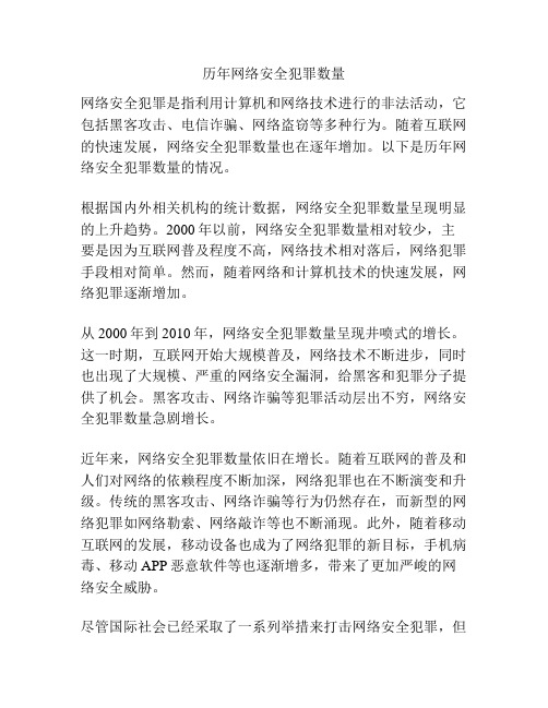 历年网络安全犯罪数量