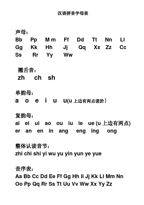 汉语拼音字母表