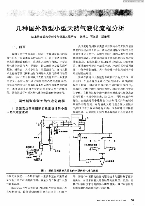 几种国外新型小型天然气液化流程分析