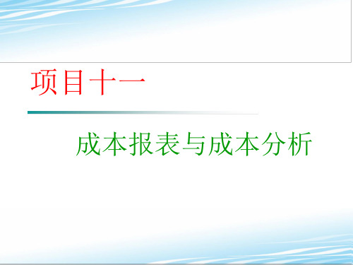 11成本报告与成本分析幻灯片