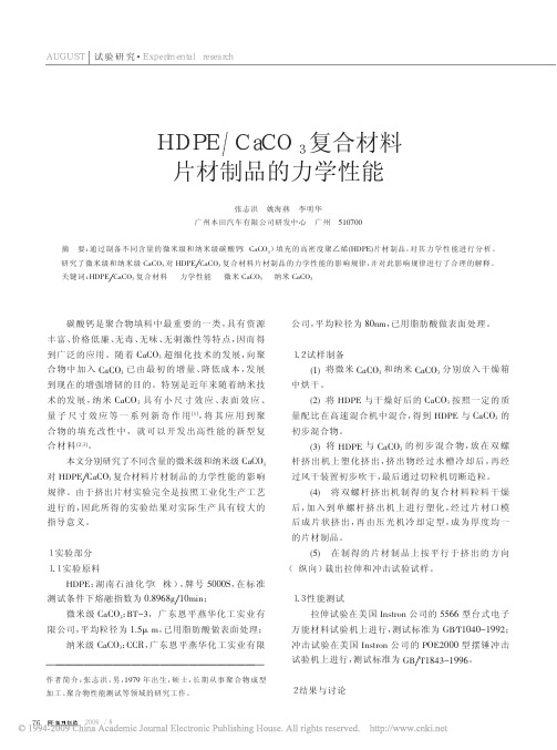 HDPE_CaCO_3复合材料片材制品的力学性能