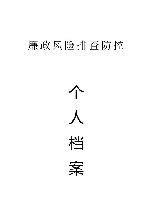 廉政风险防控排查【个人档案表格】