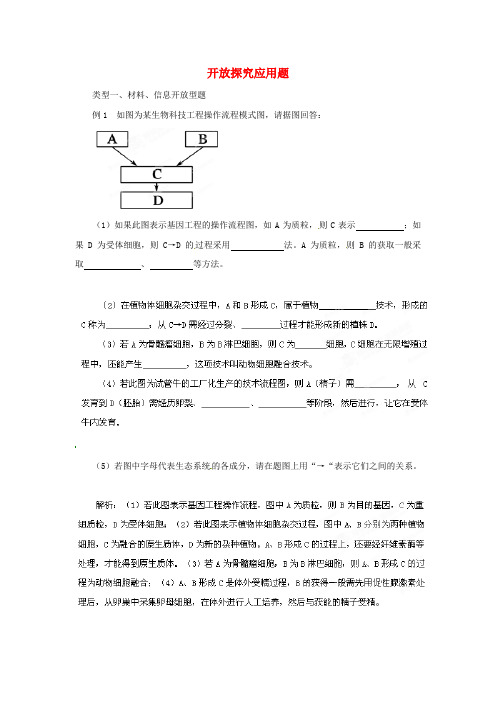 2020高考生物 考前30天之备战冲刺押题系列Ⅱ 题型解读