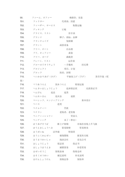 商务日语单词