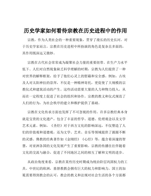 历史学家如何看待宗教在历史进程中的作用