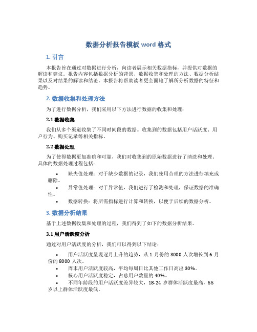 数据分析报告模板word格式