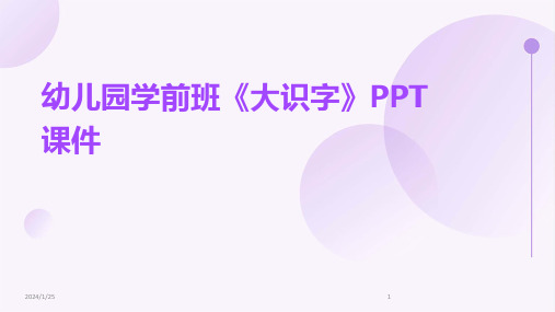 幼儿园学前班《大识字》PPT课件